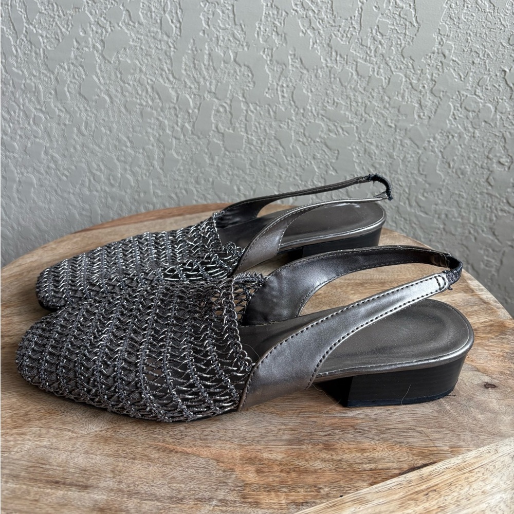 Karen Scott Silver Slingback Flats